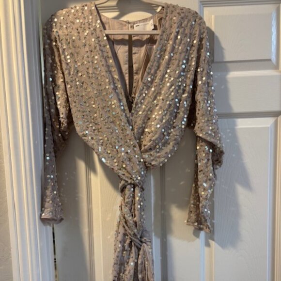 ASOS sequin wrap tie dress - Picture 4 of 6